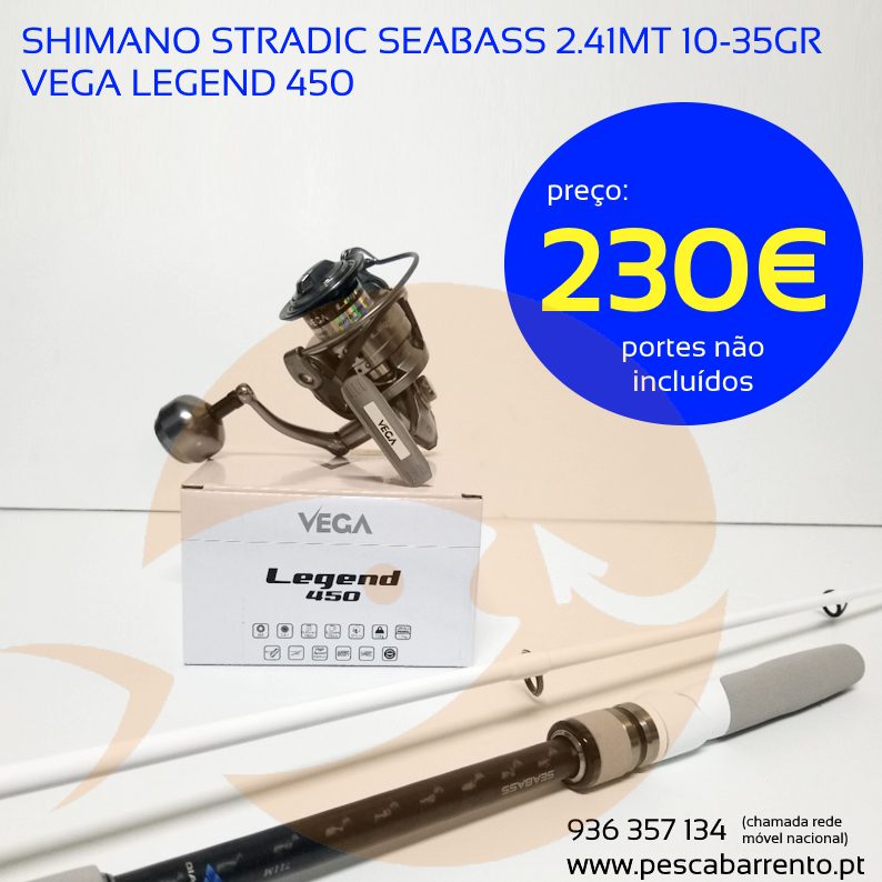 Shimano Stradic Seabass 2 41mt Vega Legend 450 Pesca Barrento